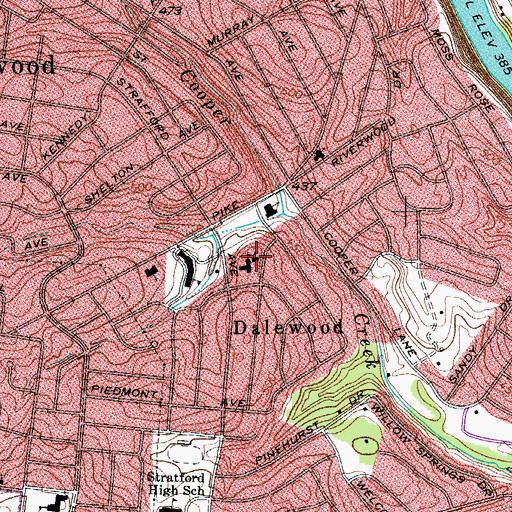 Topographic Map of Dalewood United Methodist Church, TN