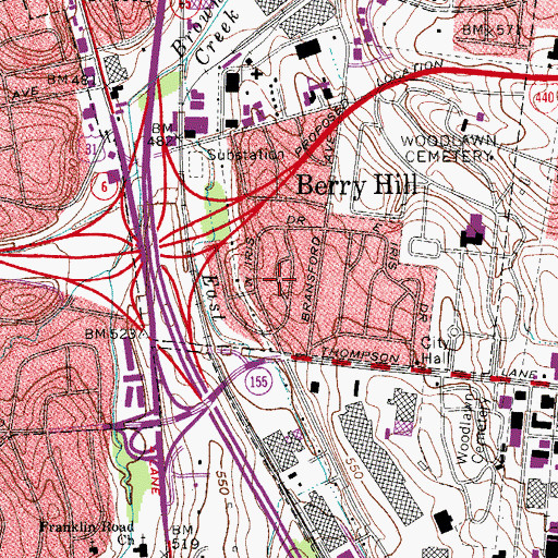 Topographic Map of Eckankar Center of Nashville, TN