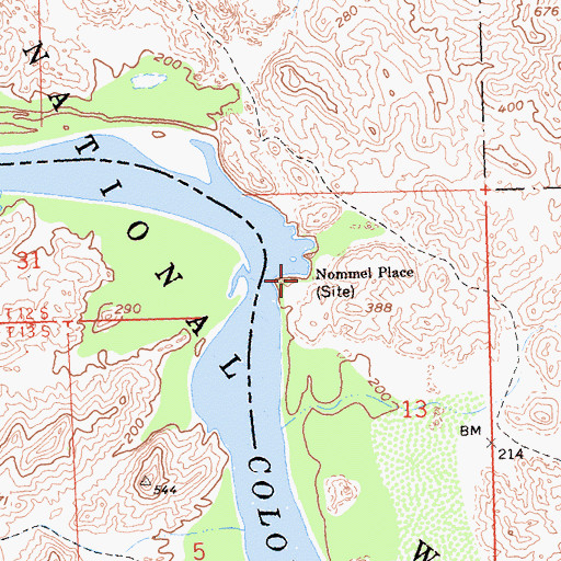Topographic Map of Nommel Place, AZ