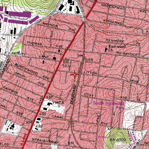 Topographic Map of Faith Church, TN