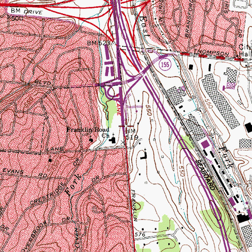 Topographic Map of Family of God at Woodmont Hills, TN