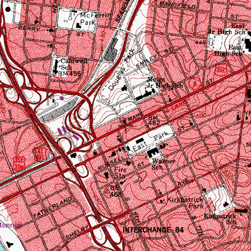 Topographic Map of First Baptist Church of East Nashville Annex, TN