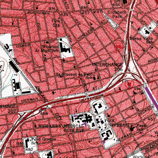 Topographic Map of First Community Church, TN