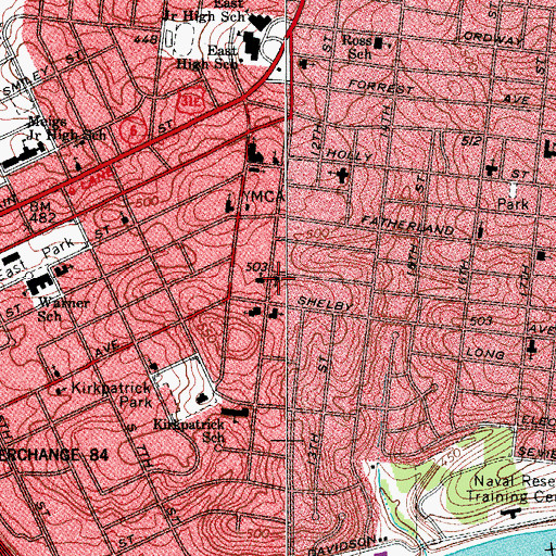 Topographic Map of Greater Faith Missionary Baptist Church, TN