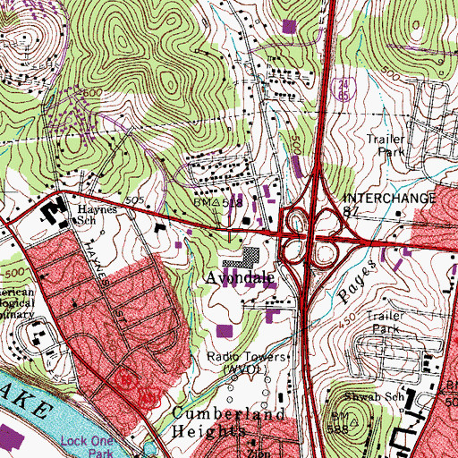 Topographic Map of Greater Grace Temple Church, TN