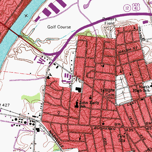 Topographic Map of Greater Saint John Missionary Baptist Church, TN
