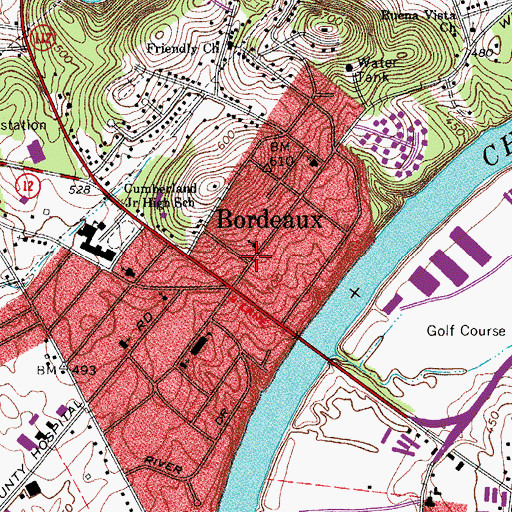 Topographic Map of Greater View Primitive Baptist Church, TN