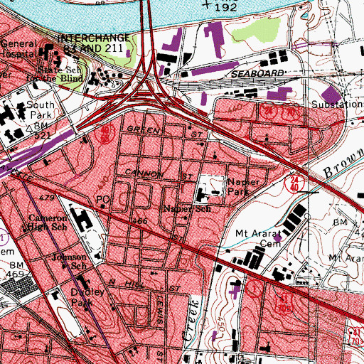 Topographic Map of Harvest Outreach Ministry of Jesus Christ, TN