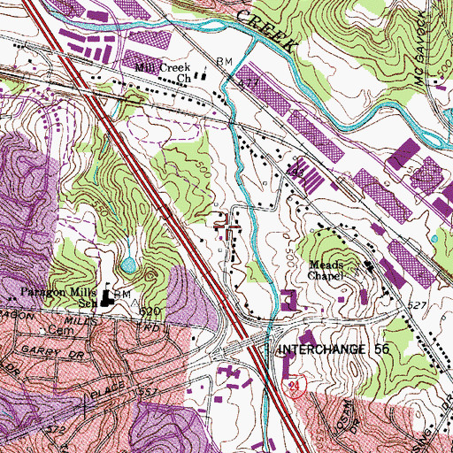 Topographic Map of Hope Christian Fellowship Church, TN