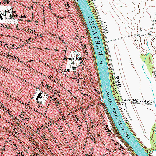 Topographic Map of Iglesia Evangelica Samaria, TN