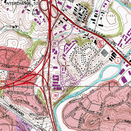Topographic Map of International Church Ministries, TN