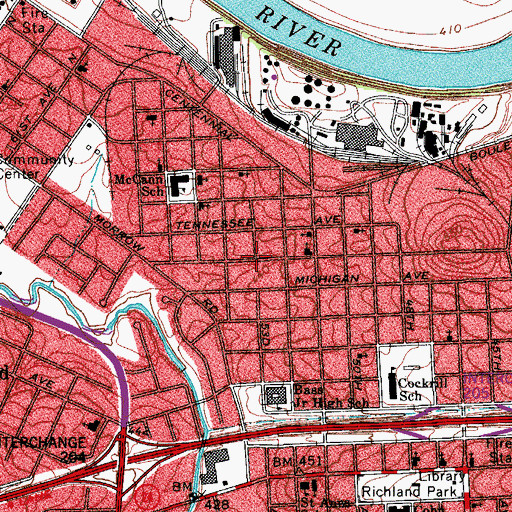 Topographic Map of Jesus is the Answer Full Gospel Church, TN