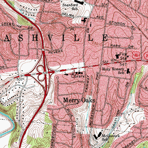 Topographic Map of Lebanon Road Church of Christ, TN