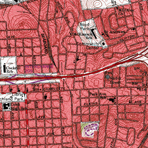 Topographic Map of Lighthouse Mission Ministries, TN