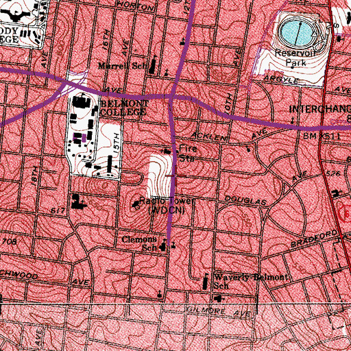 Topographic Map of Living Word International Church, TN