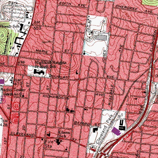 Topographic Map of Ministries King Temple Covenant, TN