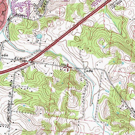 Topographic Map of Miracle Baptist Church, TN