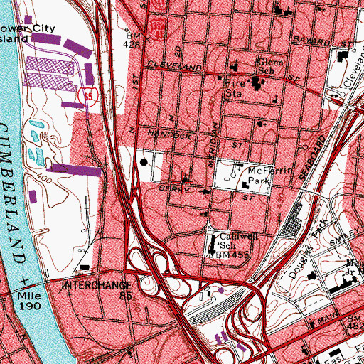Topographic Map of Mount Moriah Community Baptist Church, TN