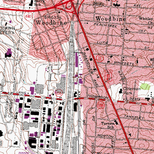 Topographic Map of Mount Olive International Church of God, TN