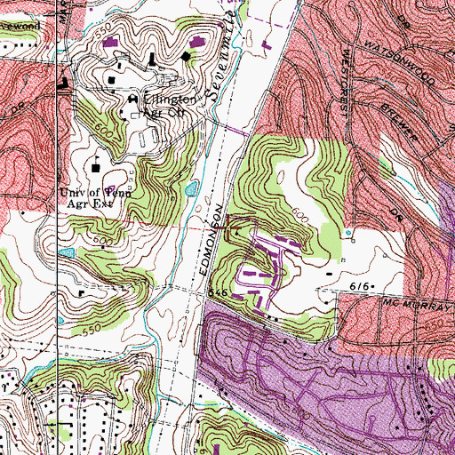 Topographic Map of Music City Assembly of God Church, TN