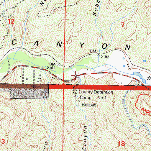 Topographic Map of Maher Canyon, CA