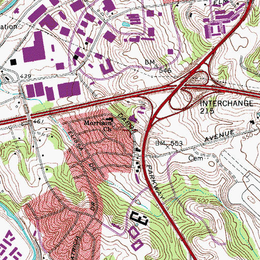 Topographic Map of Nashville Korean United Methodist Church, TN