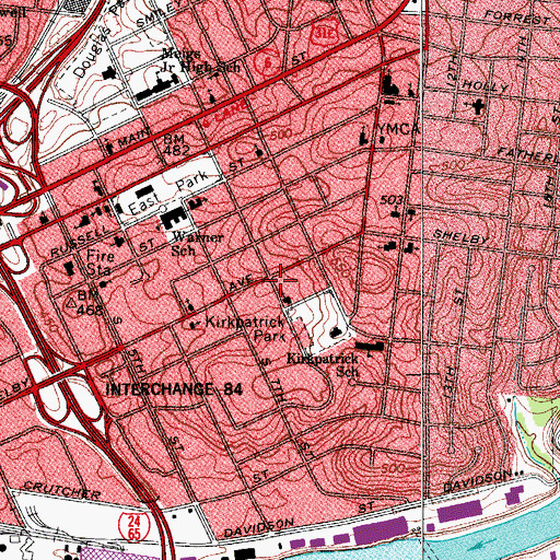 Topographic Map of New Canaan Missionary Baptist Church, TN