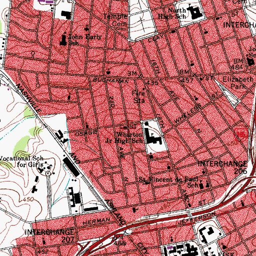 Topographic Map of New Covenant Christian Church, TN