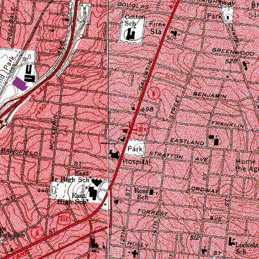 Topographic Map of New Destiny Christian Fellowship Church, TN