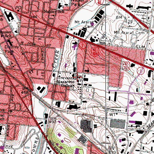 Topographic Map of Adams Administration Building, TN