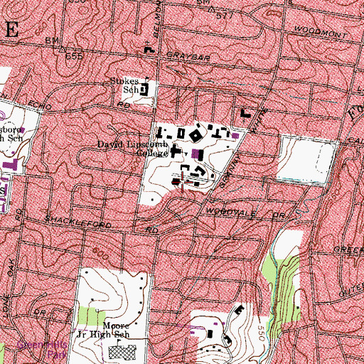 Topographic Map of Allen Arena, TN