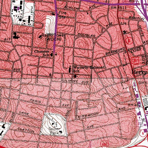 Topographic Map of Annie Lorene Harris Memorial Library, TN