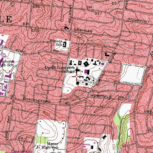 Topographic Map of Axel Swang Center for Buisness Administration, TN