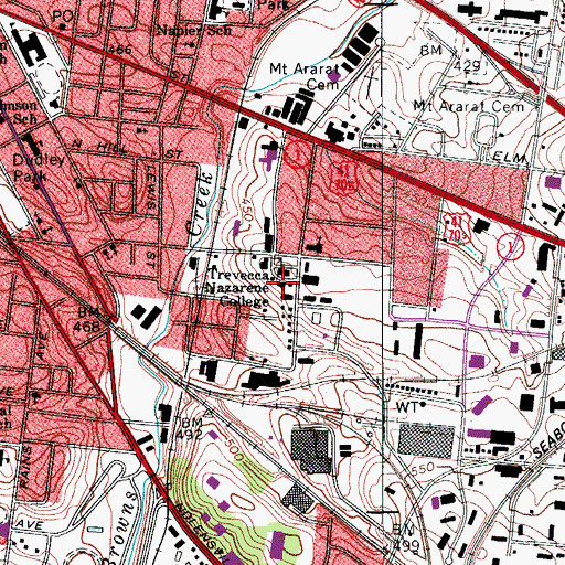 Topographic Map of Bud Robinson Building, TN
