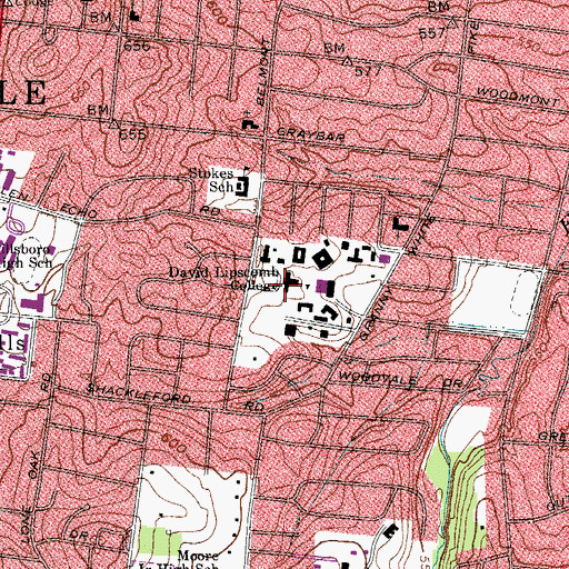 Topographic Map of Burton Bible Building, TN