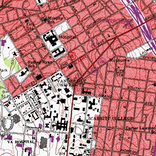 Topographic Map of Centre Building, TN