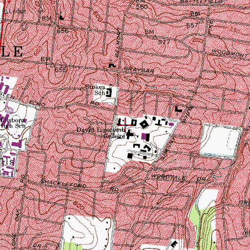 Topographic Map of Crisman Administration Building, TN