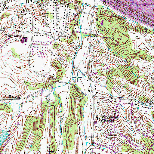 Topographic Map of Edmondson Pike Branch Nashville and Davidson Public Library, TN