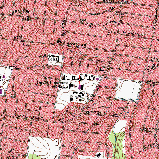 Topographic Map of Elam Hall, TN