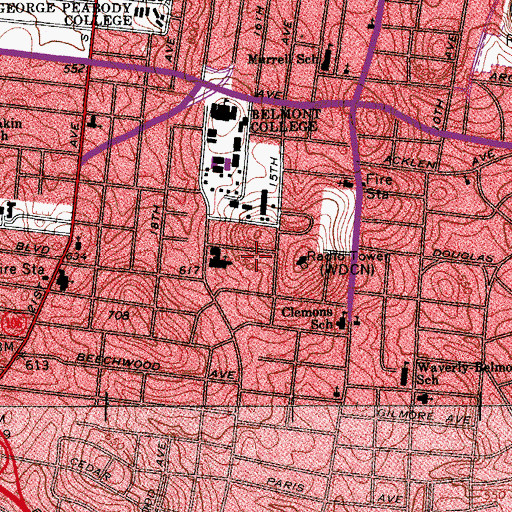 Topographic Map of ELS Language Center, TN