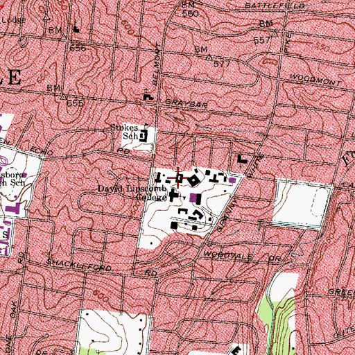 Topographic Map of Fanning Hall, TN