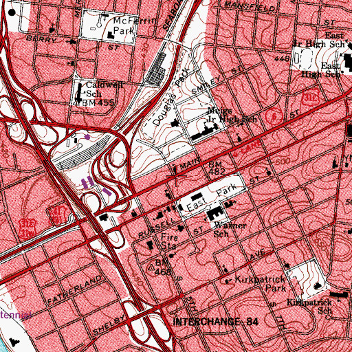 Topographic Map of First Baptist Church of East Nashville Day Care Center, TN