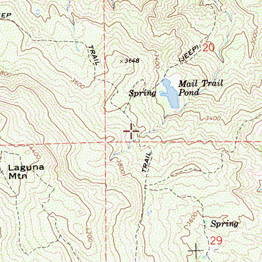 Topographic Map of Mail Trail, CA