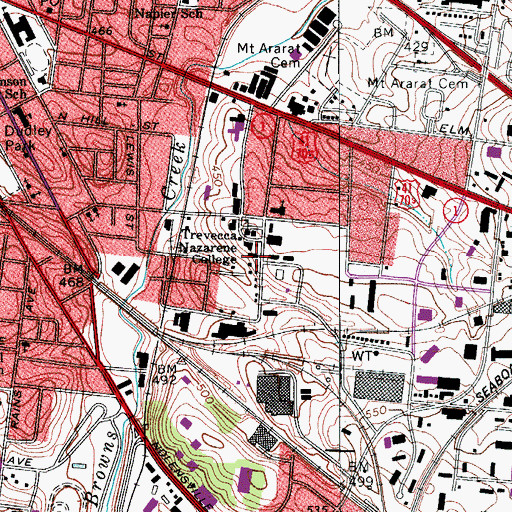 Topographic Map of Georgia Residence Hall, TN
