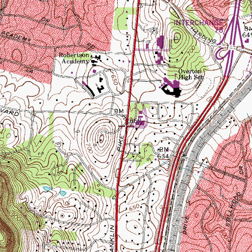 Topographic Map of Judson Baptist Church Activity Center, TN