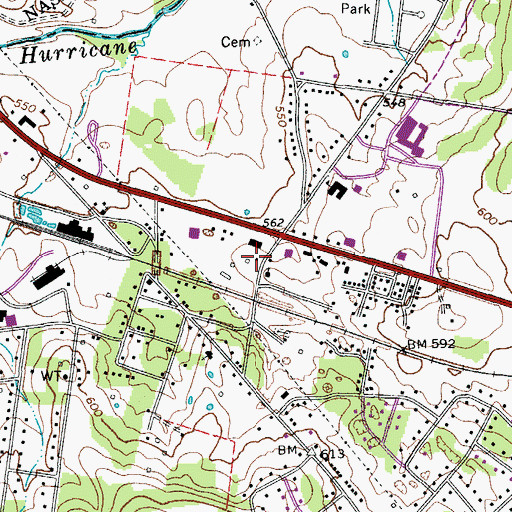 Topographic Map of La Vergne Fire Department Station 1 Headquarters, TN