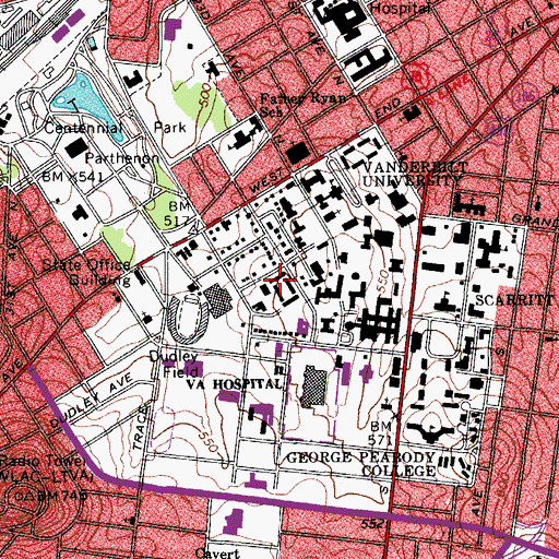 Topographic Map of Lupton House, TN