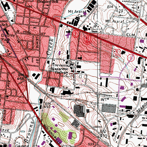 Topographic Map of Marks Guest House, TN