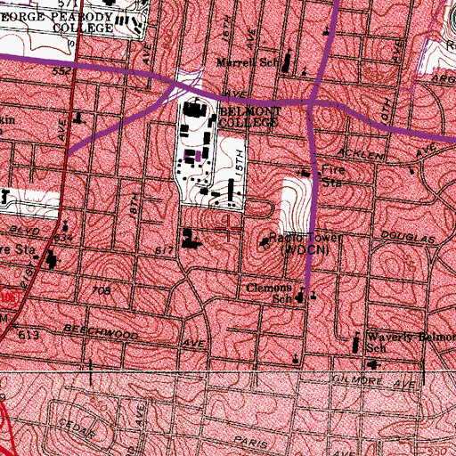 Topographic Map of Max Kade House, TN