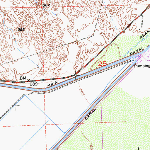 Topographic Map of Main Canal, CA
